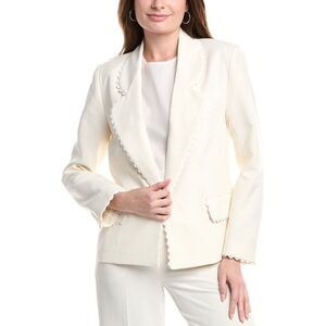 English Factory Womens Rick Rack Jacket, White